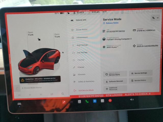 2023 TESLA MODEL 3 - 5YJ3E1EB7PF390122