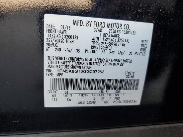 2016 FORD EXPLORER S - 1FM5K8GT6GGC07262