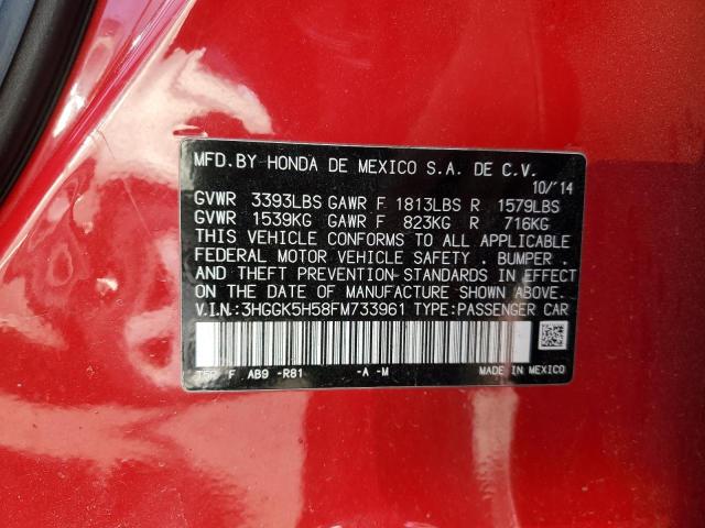 2015 HONDA FIT LX 3HGGK5H58FM733961