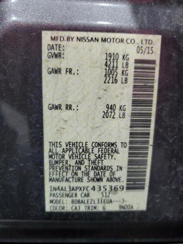 2015 NISSAN ALTIMA 2.5 - 1N4AL3APXFC435369