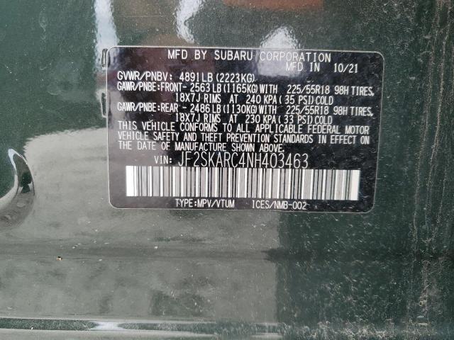2022 SUBARU FORESTER T - JF2SKARC4NH403463