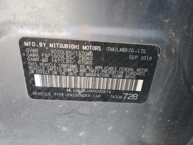 2019 MITSUBISHI MIRAGE ES - ML32A3HJXKH000874
