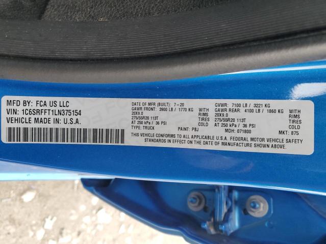 2020 RAM 1500 BIG H - 1C6SRFFT1LN375154