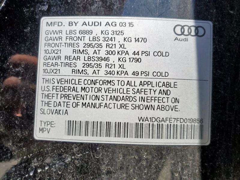 2015 AUDI Q7 PRESTIG WA1DGAFE7FD019856