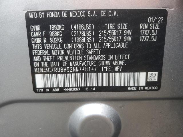 2022 HONDA HR-V EX 3CZRU6H52NM748147