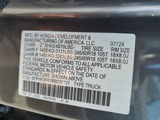 2024 HONDA RIDGELINE - 5FPYK3F61RB030107