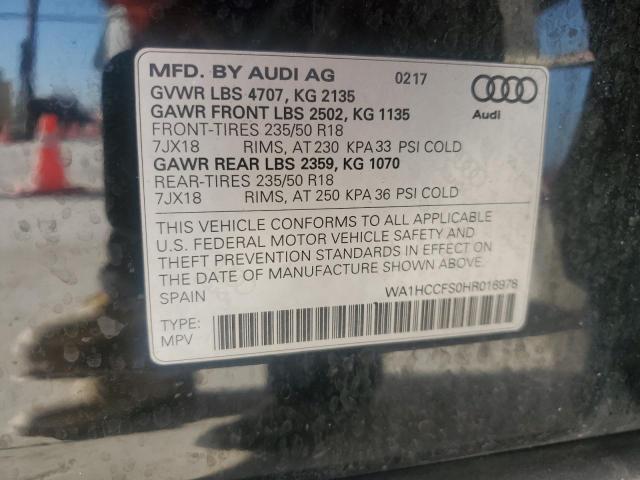 2017 AUDI Q3 PREMIUM WA1HCCFS0HR016978