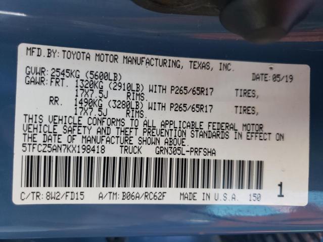 2019 TOYOTA TACOMA DOU - 5TFCZ5AN7KX198418
