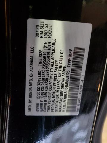 2021 HONDA ODYSSEY TO 5FNRL6H84MB009125