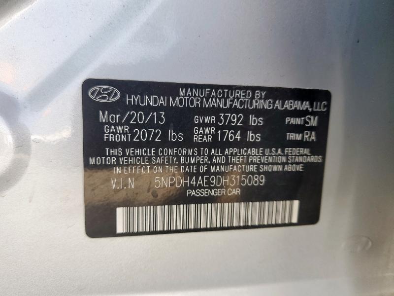 2013 HYUNDAI ELANTRA GL - 5NPDH4AE9DH315089