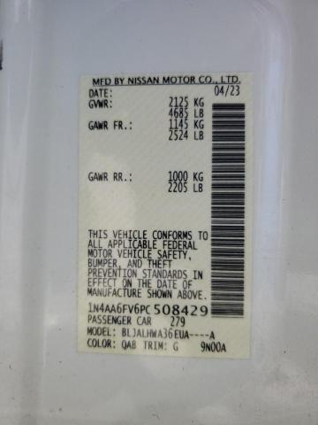 2023 NISSAN MAXIMA PLA 1N4AA6FV6PC508429