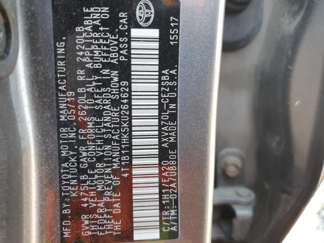 2019 TOYOTA CAMRY L - 4T1B11HK5KU264629