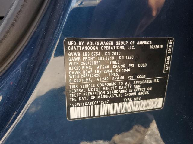 2019 VOLKSWAGEN ATLAS SE 1V2WR2CA8KC612737