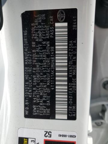 2021 TOYOTA CAMRY SE - 4T1T11AK3MU481498