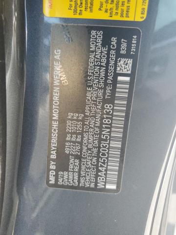 2020 BMW 440I WBA4Z5C03L5N18138