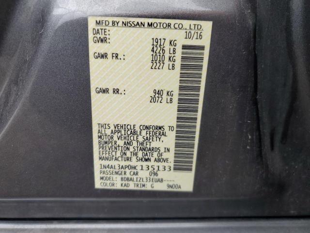 2017 NISSAN ALTIMA 2.5 - 1N4AL3AP0HC135133