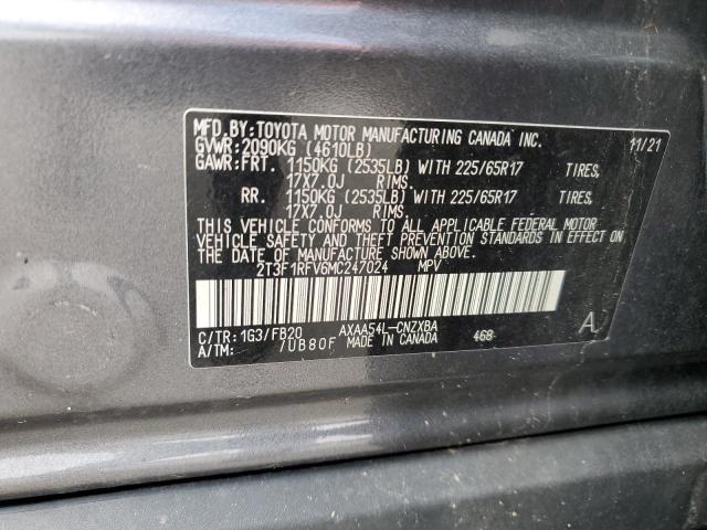 2021 TOYOTA RAV4 LE - 2T3F1RFV6MC247024