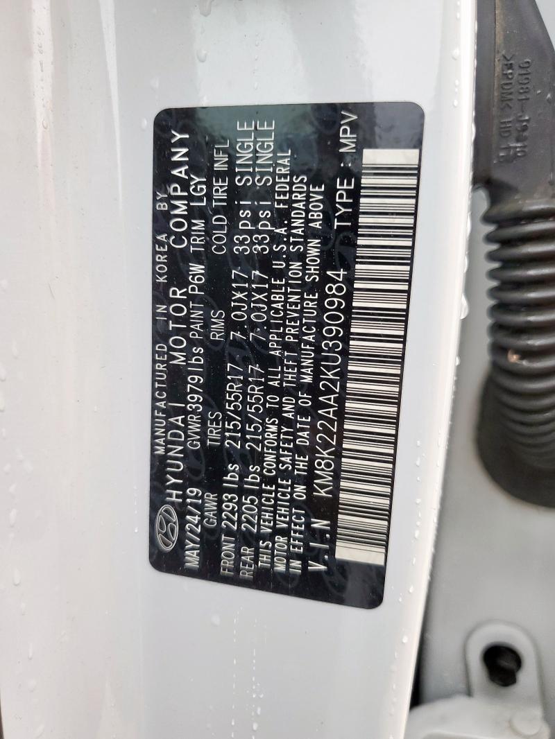 2019 HYUNDAI KONA SEL - KM8K22AA2KU390984