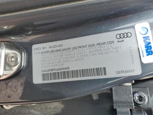 2018 AUDI A3 E-TRON WAUSPBFF0JA065905