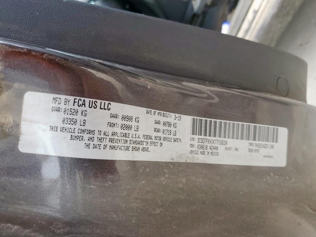 2019 FIAT 500 POP 3C3CFFKH1KT716630