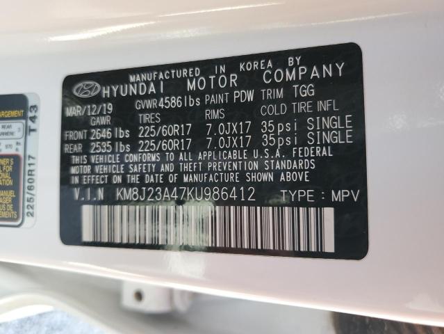 2019 HYUNDAI TUCSON SE - KM8J23A47KU986412