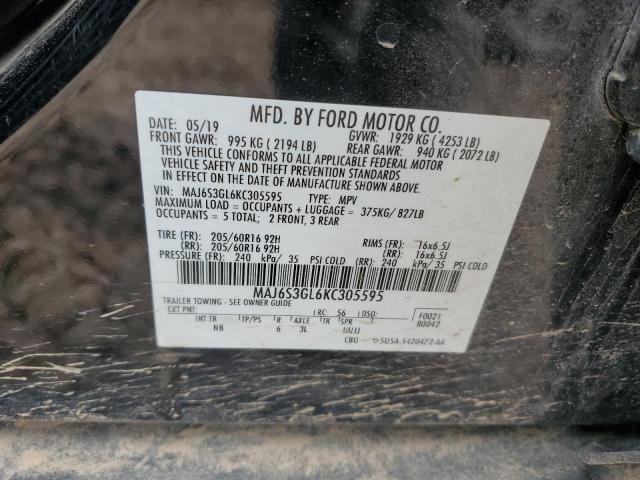 2019 FORD ECOSPORT S MAJ6S3GL6KC305595