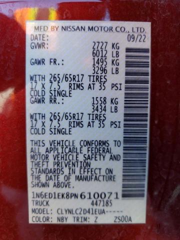 2023 NISSAN FRONTIER S - 1N6ED1EK8PN610071