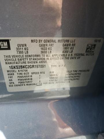 2016 GMC YUKON SLT 1GKS2BKC2GR197091