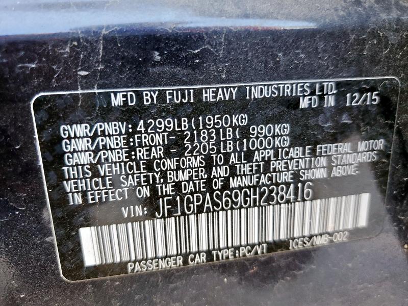 2016 SUBARU IMPREZA SP JF1GPAS69GH238416