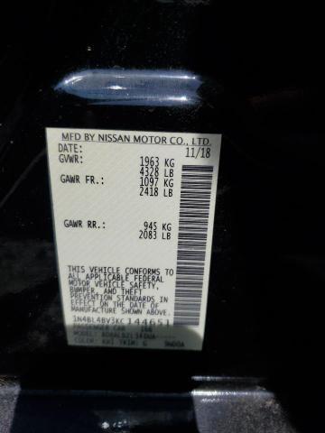 2019 NISSAN ALTIMA S - 1N4BL4BV3KC144651