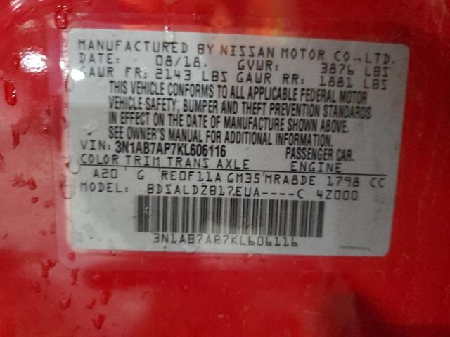 2019 NISSAN SENTRA S - 3N1AB7AP7KL606116