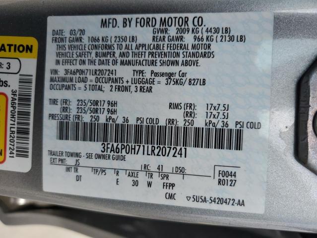 2020 FORD FUSION SE - 3FA6P0H71LR207241