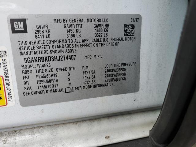 2017 BUICK ENCLAVE - 5GAKRBKD3HJ274407