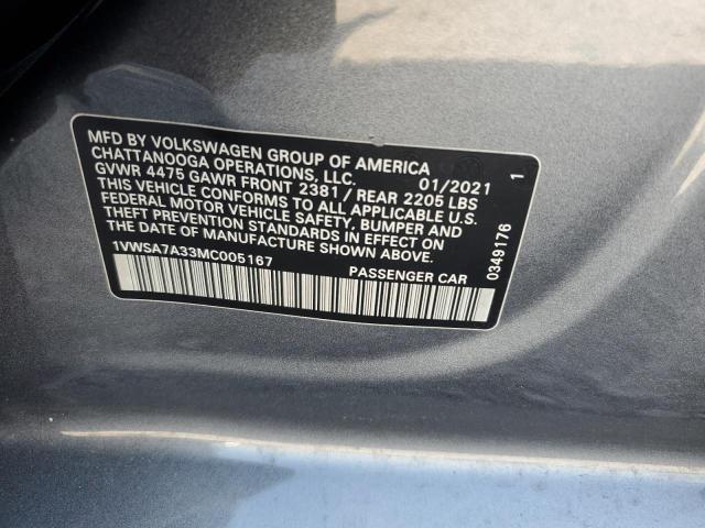 2021 VOLKSWAGEN PASSAT SE 1VWSA7A33MC005167