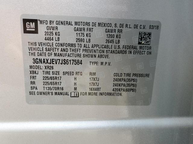 2018 CHEVROLET EQUINOX LT - 3GNAXJEV7JS617584