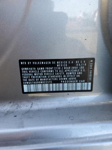 2019 VOLKSWAGEN GOLF S 3VWG57AU9KM022375