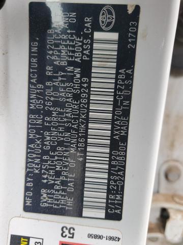 2019 TOYOTA CAMRY XSE 4T1B61HK7KU269249