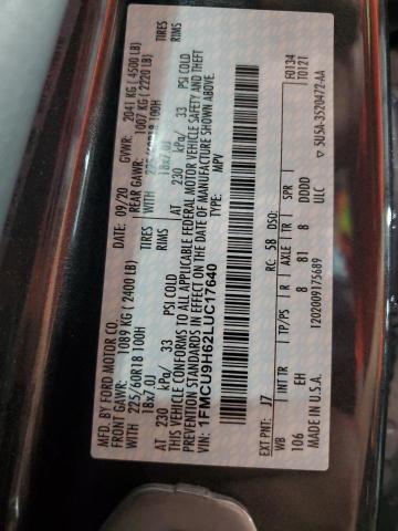 2020 FORD ESCAPE SEL 1FMCU9H62LUC17640