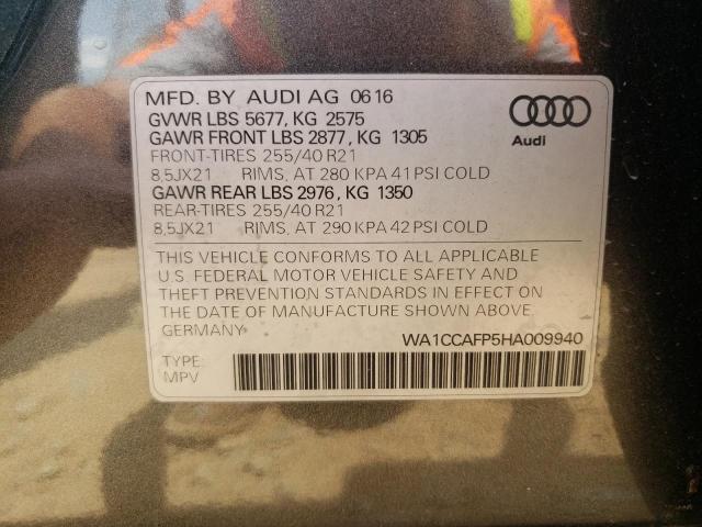 2017 AUDI SQ5 PREMIU - WA1CCAFP5HA009940
