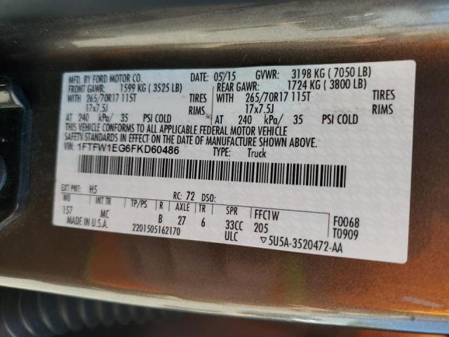 2015 FORD F150 SUPER - 1FTFW1EG6FKD60486