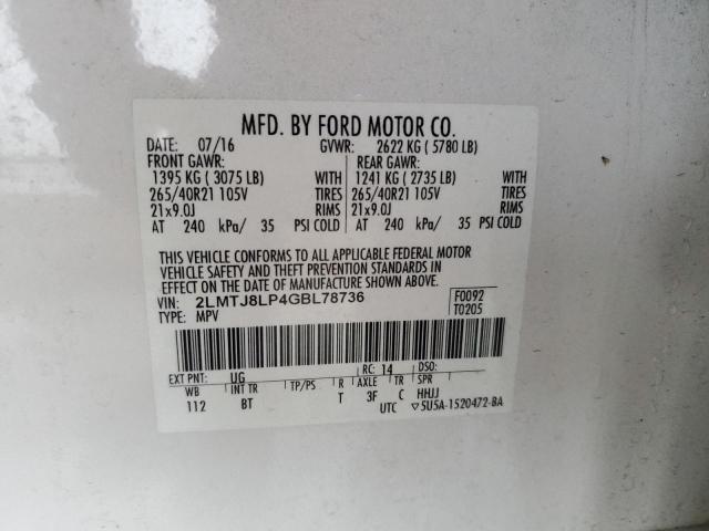 2016 LINCOLN MKX RESERV 2LMTJ8LP4GBL78736