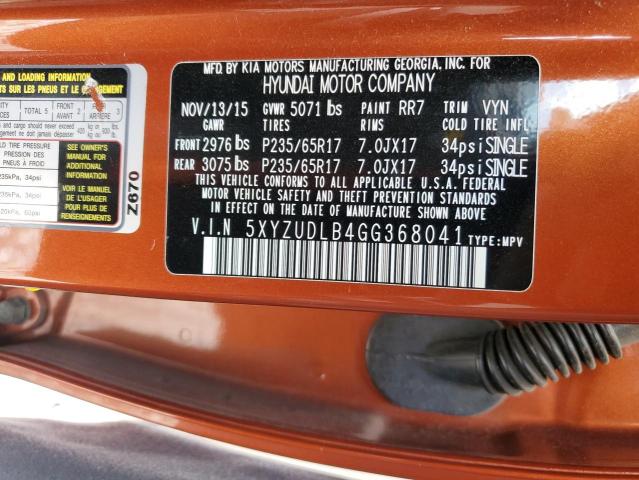 2016 HYUNDAI SANTA FE S - 5XYZUDLB4GG368041
