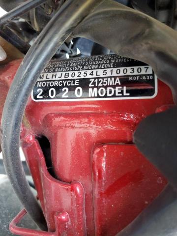 2020 HONDA Z125 MA MLHJB0254L5100307