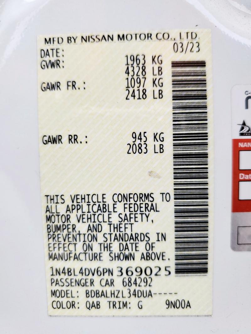 2023 NISSAN ALTIMA SV - 1N4BL4DV6PN369025