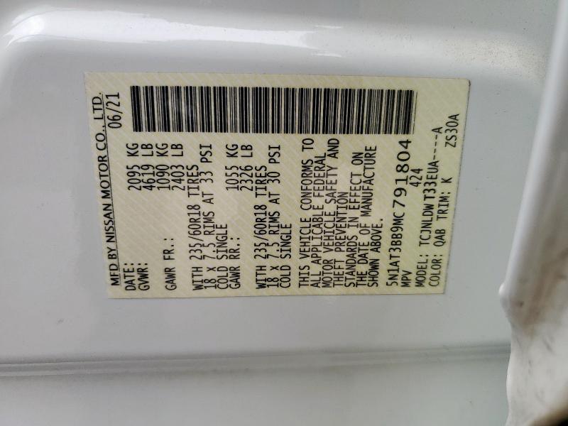 2021 NISSAN ROGUE SV - 5N1AT3BB9MC791804
