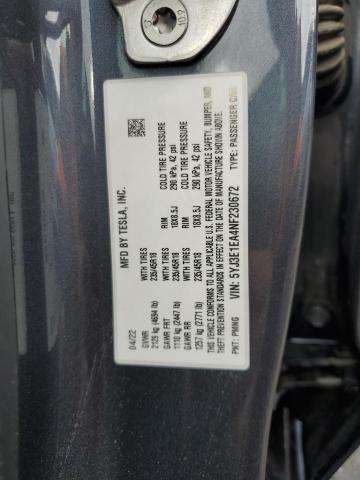 2022 TESLA MODEL 3 5YJ3E1EA4NF230672