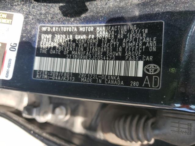 2018 TOYOTA COROLLA L - 2T1BURHE2JC054473