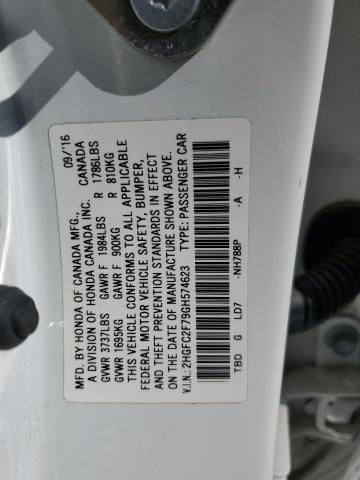 2016 HONDA CIVIC EX 2HGFC2F79GH574623
