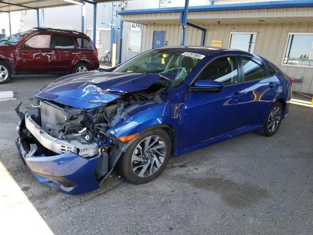 HONDA CIVIC EX 2018 blue  gas 2HGFC2F72JH535413 photo #1