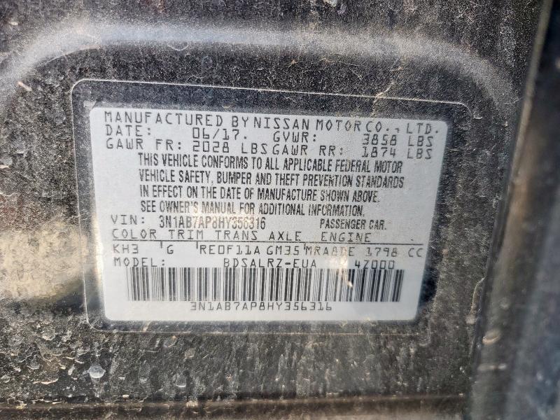 2017 NISSAN SENTRA S - 3N1AB7AP8HY356316
